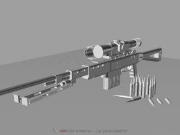 14MM口径反器材狙击枪。用了几个小时做的，没有渲染，就....